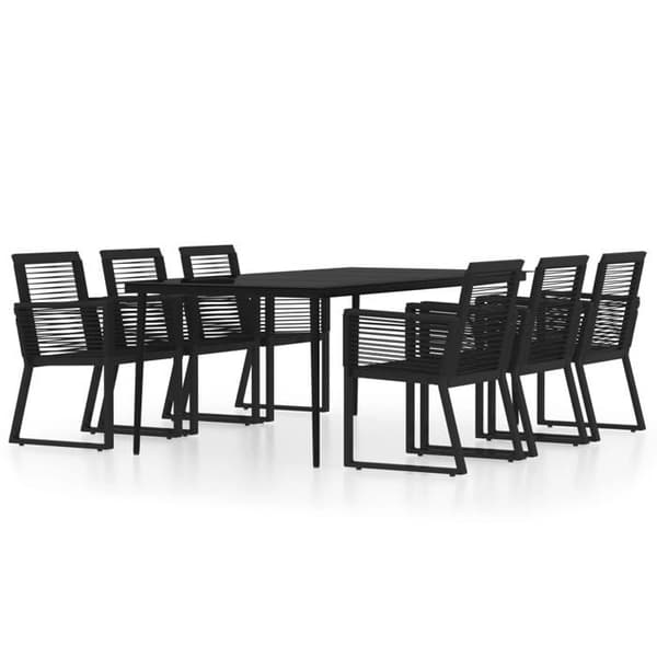 Maison Exclusive - Have spisebordssæt 7 dele Sort