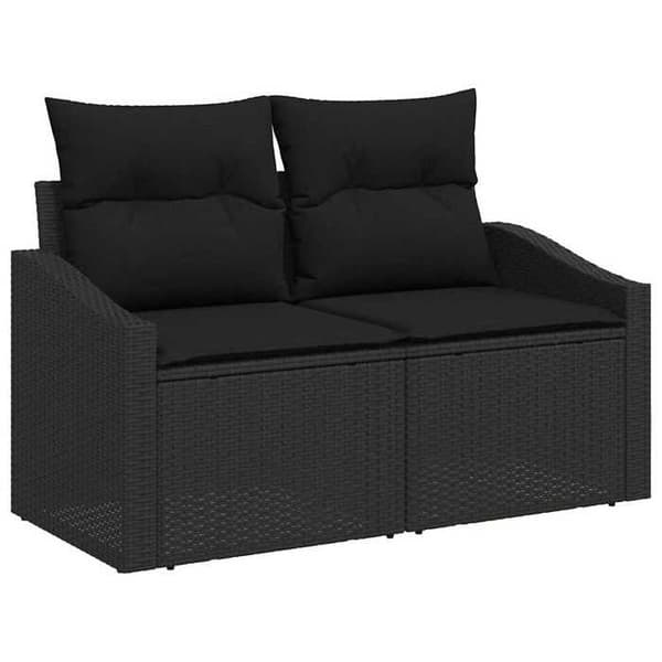 Maison Exclusive - 8 osan puutarhakalustesetti, musta polyrottinki