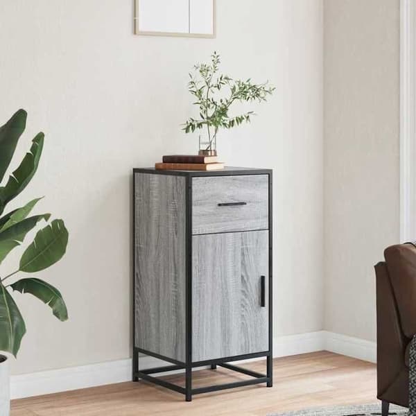 Maison Exclusive - Buffé Sonoma Grå 35,5x35x76 cm Ingenjörsträ och Metall