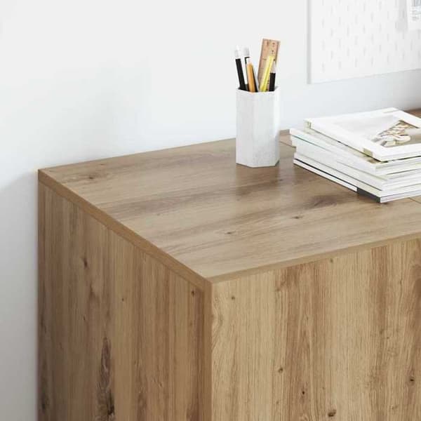 Maison Exclusive - Håndlavet egetræsbureau i ingeniørtræ 140 x 50 x 75 cm