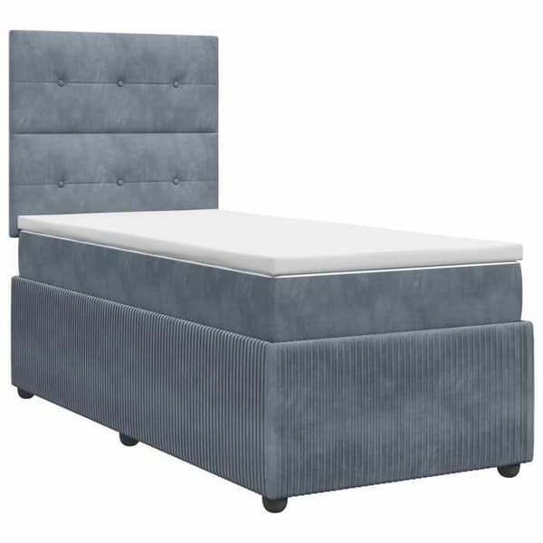 Maison Exclusive - Boxspring-sänky tummanharmaalla patjalla 100 x 200 cm Sametti