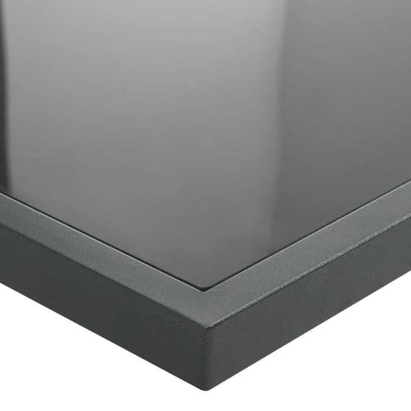 Maison Exclusive - Utomhusmatgrupp 7 delar med svarta kuddar i flätad resin