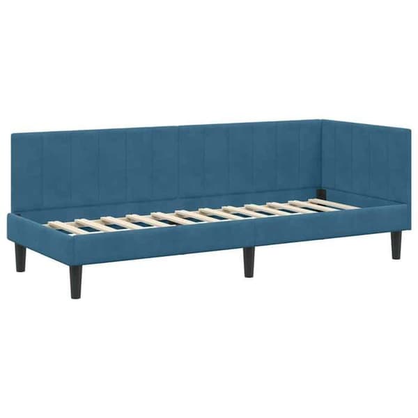 Maison Exclusive - Blå hörnsängram 80 x 200 cm Sammet Blå