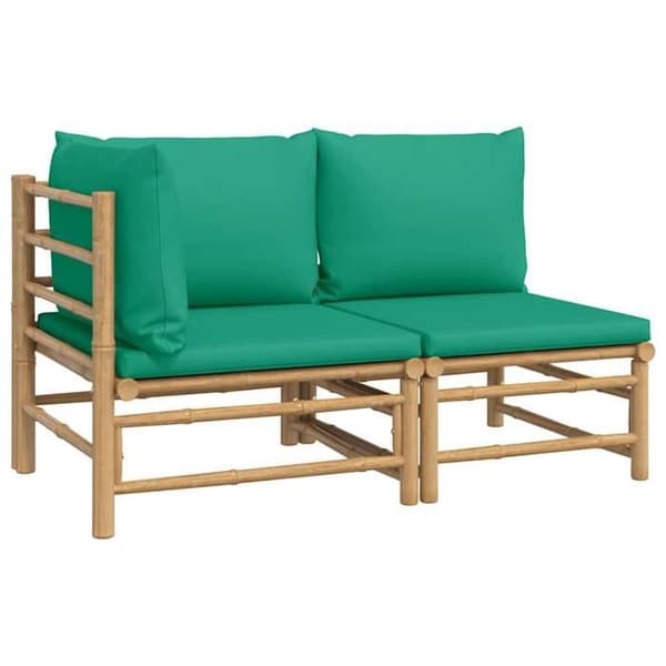 Maison Exclusive - Havegruppe 2 stk med bambusgrønne puder Bambu grön