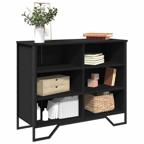 Maison Exclusive - Buffé svart 91x35,5x74,5 cm ingenjörsträ