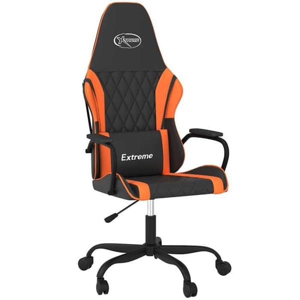 Maison Exclusive - Spilstol i sort og orange kunstlæder