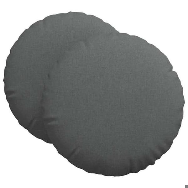 Sittkuddar - EXKLUSIVT HEM - Set om 2 - Mörkgrå - Rund Ø80 x 29 cm - Tvättbara överdrag Mörkgrå