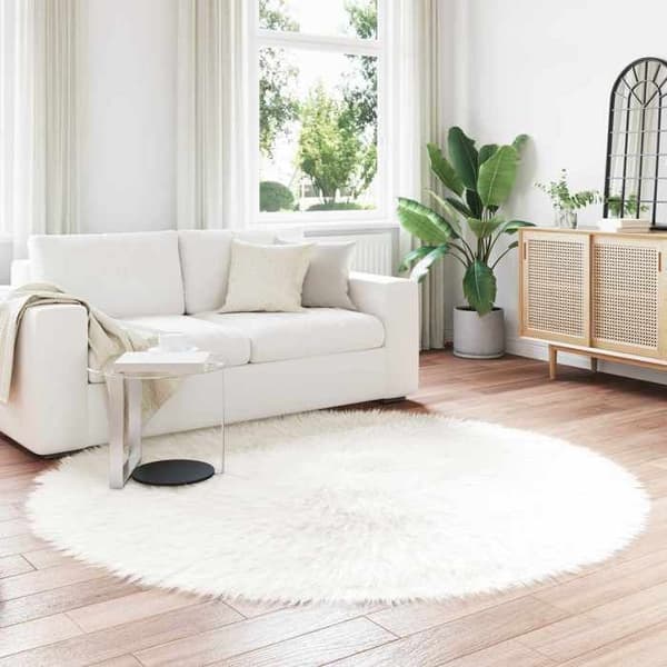 Maison Exclusive - Matta i falsk TAFALLA Vit Ø 200 cm Polyester