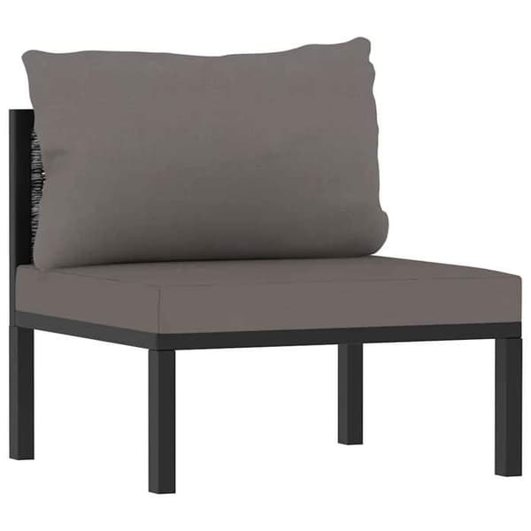 Maison Exclusive - 3-sitssoffa med kuddar i antracitfärgad flätad resin