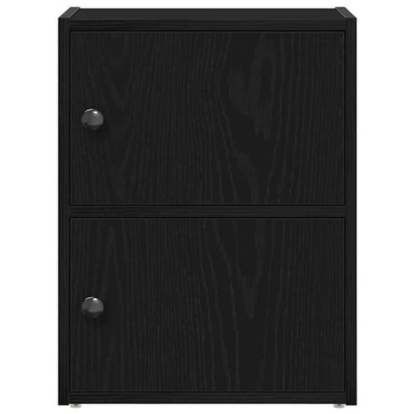 Maison Exclusive - Bibliotek i sort egetræ 40x24x52 cm ingeniørtræ svart ek