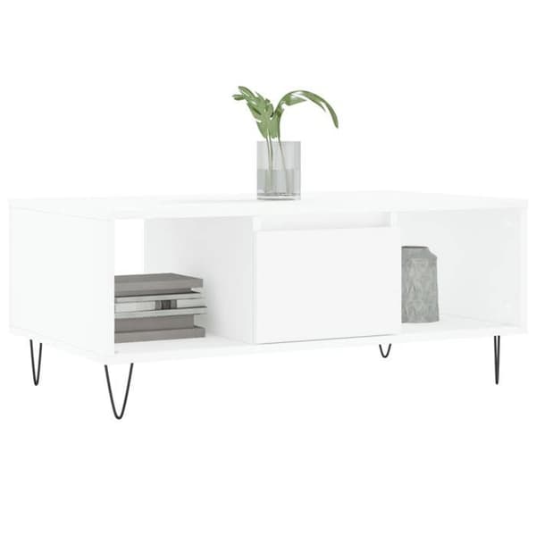 Maison Exclusive - Låg bord Vit 90x50x36,5 cm Ingenjörsträ Vit