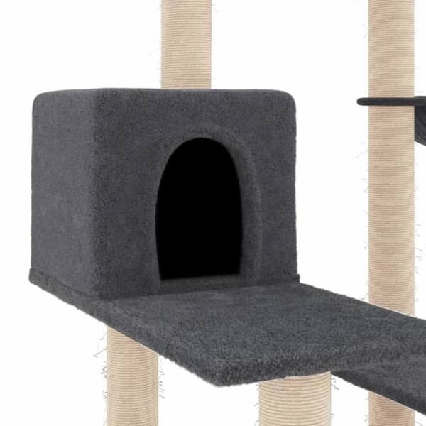 Maison Exclusive - Kattekradse med grå sisal klatretræ 82,5 cm mörkgrå