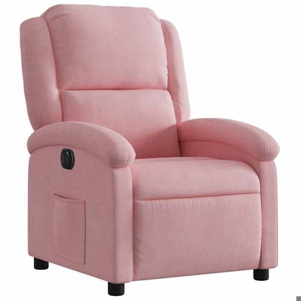 Maison Exclusive - Elektrisk lænestol i rosa velour