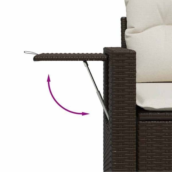 Maison Exclusive - Trädgårdsmöbler 4 delar med bruna kuddar i flätad resin