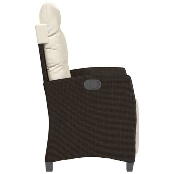 Maison Exclusive - Bistro-set 3 delar med bruna kuddar i flätad resin