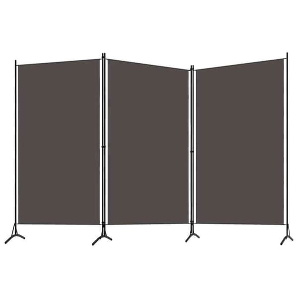 Avskiljande vägg - EXKLUSIV HUS - 3 paneler 260x180 cm - Antracit - 100% polyester tyg - Pulverlackerad järnram antracit