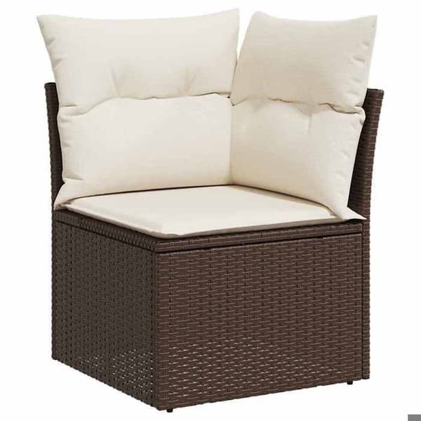 Maison Exclusive - Trädgårdsmöbler med kuddar 5 delar brun flätad resin
