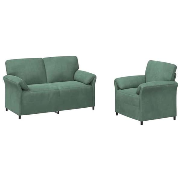 Maison Exclusive - Sæt af 2 Sofaer Grøn Hav Velour