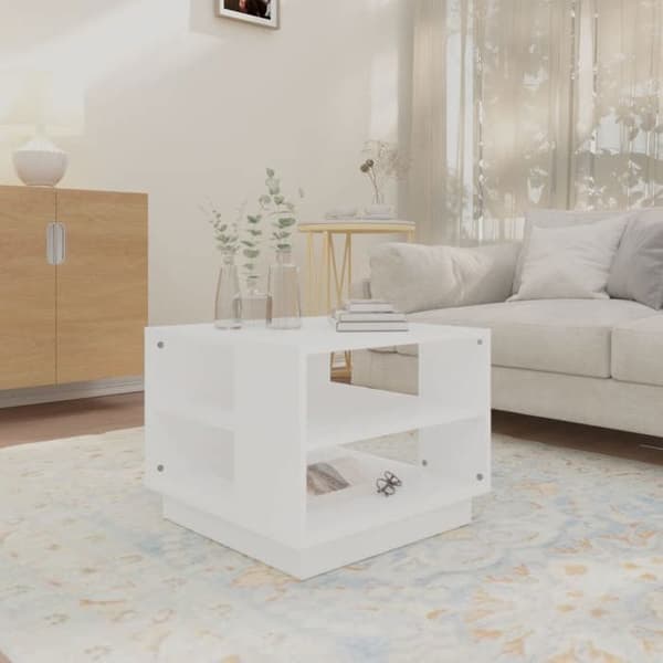 Bord - EKSKLUSIV HUS - 55x55x43 cm - Hvid - Spånplader - Opbevaringshylder Vit
