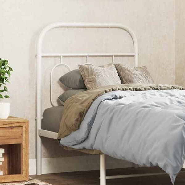 Hovedgærde - EKSKLUSIV HUS - 75 cm - Metal - Hvid - Robust ramme Vit