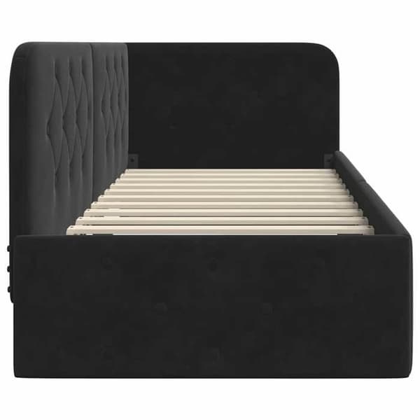 Maison Exclusive - Musta kulmasänky 80 x 200 cm Sametti