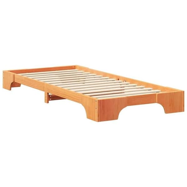 Maison Exclusive - Sängram Brun 100 x 220 cm Massivt trä