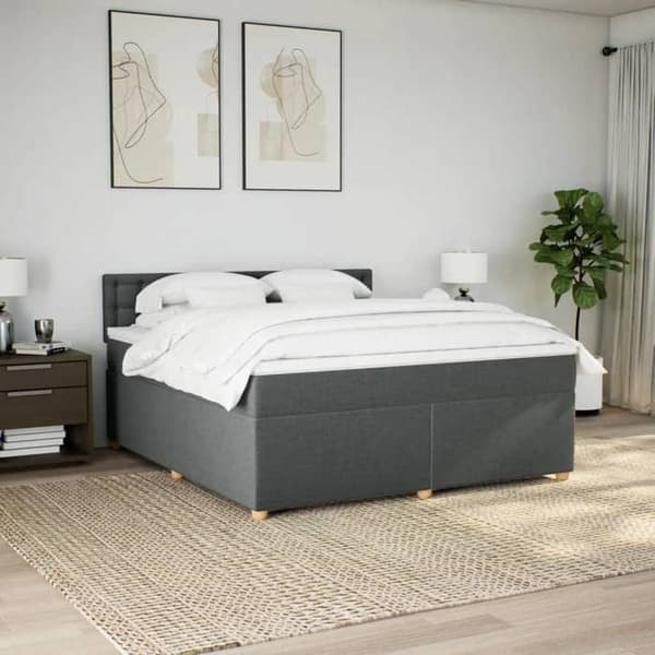Maison Exclusive - Madras med lameller og mørkegrå madras 180x200cm Stof
