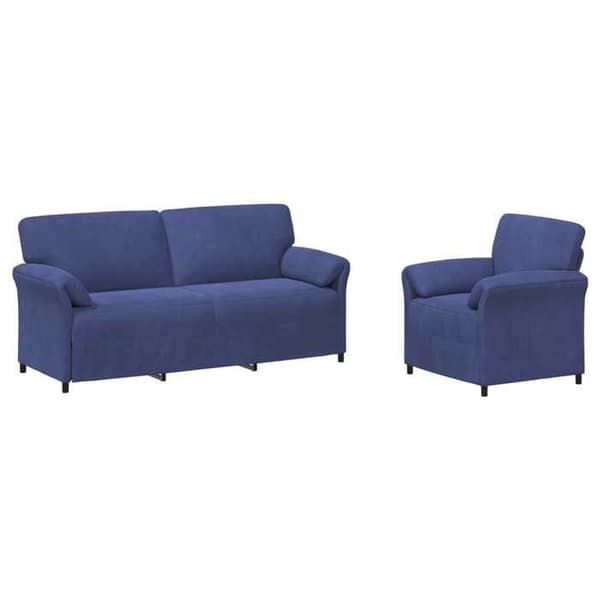 Maison Exclusive - Sæt af 2 Sofaer Blå Politivelour