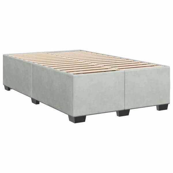 Maison Exclusive - Sängbox med madrass Ljusgrå 120 x 190 cm Sammet
