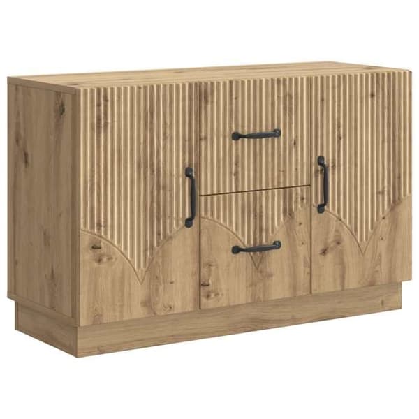 Maison Exclusive - Buffet i håndlavet egetræ 89 x 34,5 x 57 cm Ingeniørtræ
