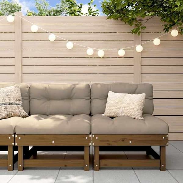 Maison Exclusive - Centrala soffor med kuddar 2 st honung brun