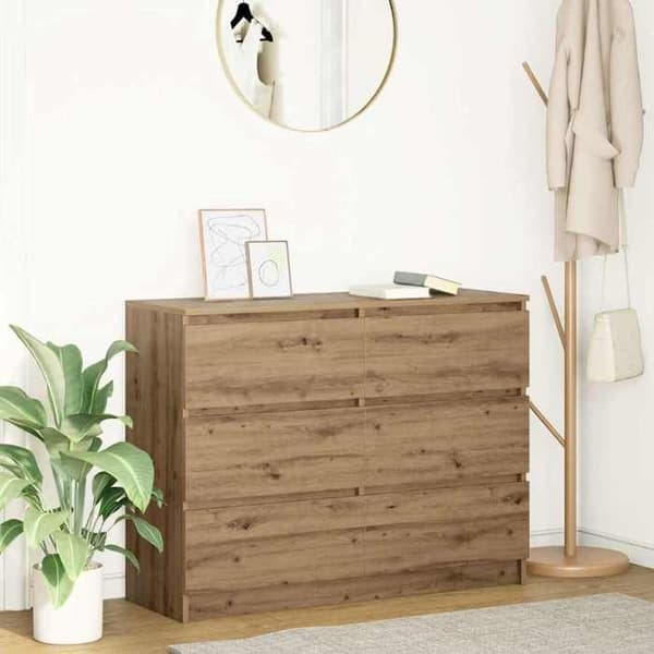 Maison Exclusive - Buffet i håndlavet egetræ 100x35x76 cm i ingeniørtræ