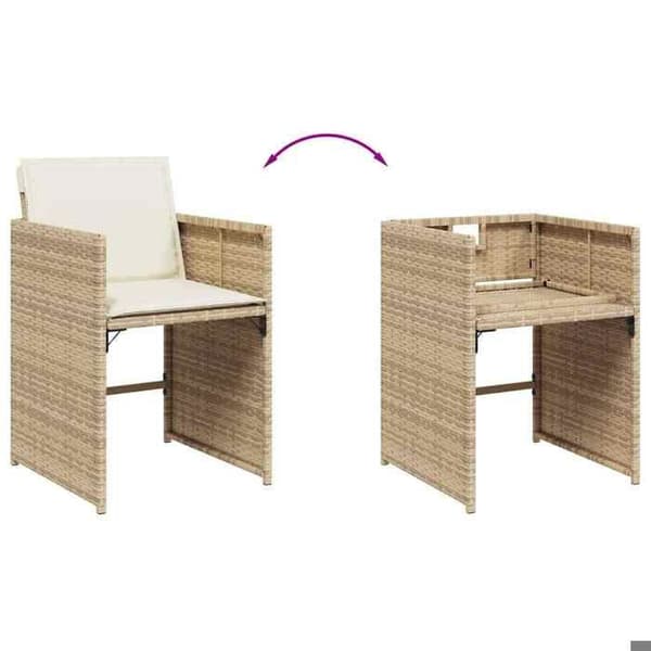 Maison Exclusive - Puutarhakalusteryhmä ja tyynyt 11 kpl beige polyrottinki