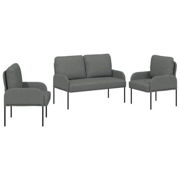 Maison Exclusive - 3-delt sofa sæt Mørkegrå Krydsfiner