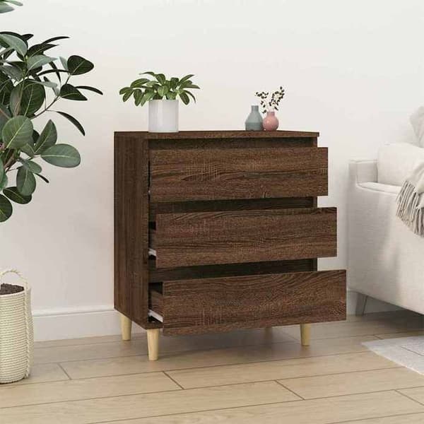 Maison Exclusive - Buffé Ek brun 60x35x70 cm Ingenjörsträ Brun ek