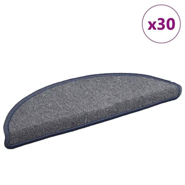 Maison Exclusive - Trappe tæppe 30 stykker 56 x 17 x 3 cm Lys grå og blå Halvmåne