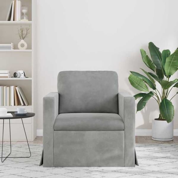 Maison Exclusive - Soffa Ljusgrå 78 x 78 x 80 cm Sammet