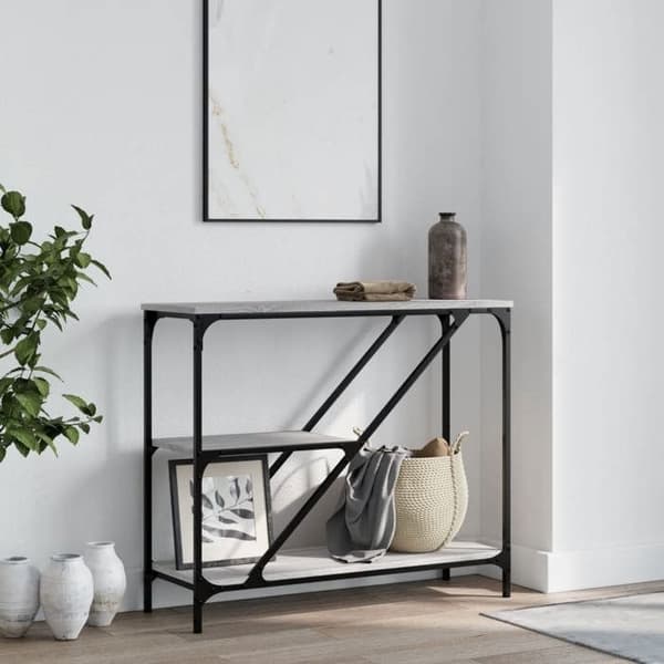 Maison Exclusive - Consolebord sonoma grå 88,5x30x75 cm ingeniørtræ