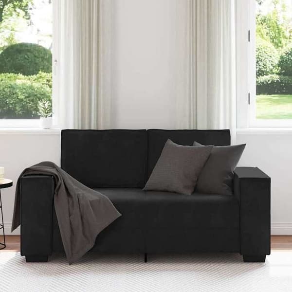 Maison Exclusive - Musta 2-paikkainen sohva 160x78x84 cm Sametti
