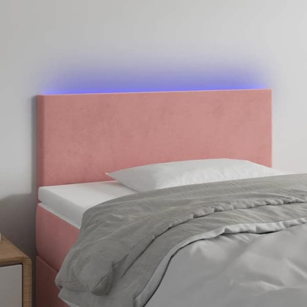 Maison Exclusive - LED-päätyruutu Vaaleanpunainen 100x5x78/88 cm Sametti Ros