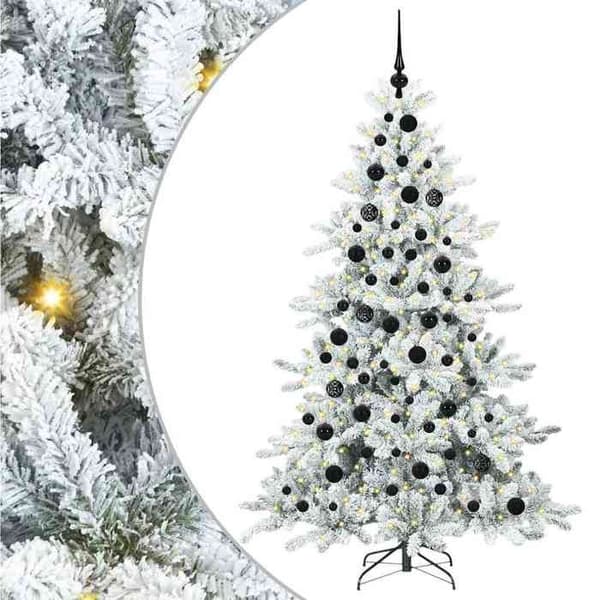 Kunstig juletræ - EKSKLUSIV HUS - Ledede grene - Hvid - 180 cm - LED-lys Vit