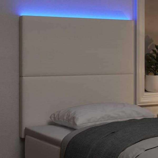 Maison Exclusive - LED-päätyvalaisin Kermansävy 100 cm Samettikangas Grädde
