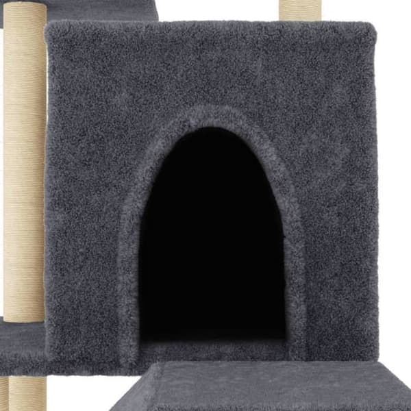 Maison Exclusive - Kattekradse med grå sisal klatretræ 110,5 cm mörkgrå