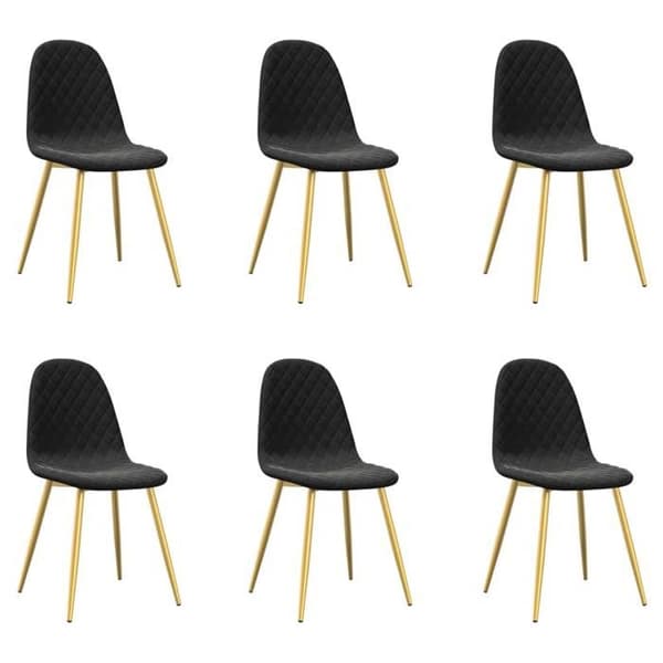 Maison Exclusive - Matstolar set om 6 svart sammet Svart sammet)