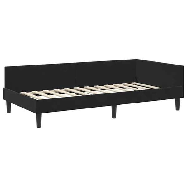 Maison Exclusive - Svart hörnsängram 100 cm x 200 cm Sammet