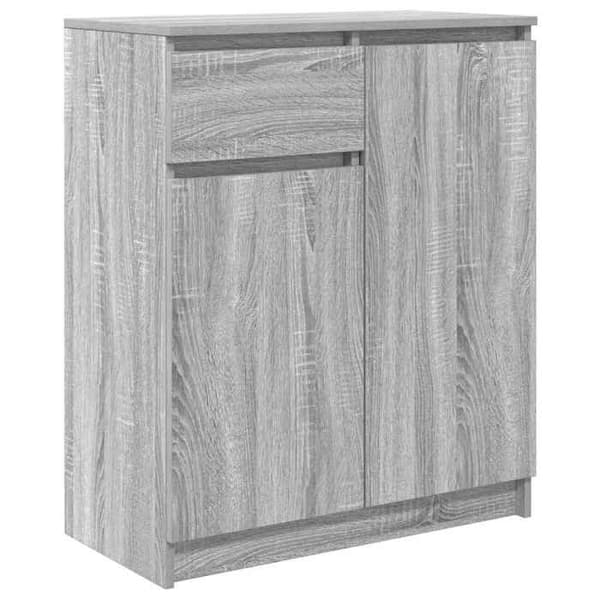 Maison Exclusive - Buffet med skuffe sonoma grå 71x35x84 cm ingeniørtræ