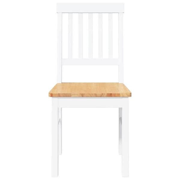 Maison Exclusive - Matstolar 2 st vit massiv gummiträ