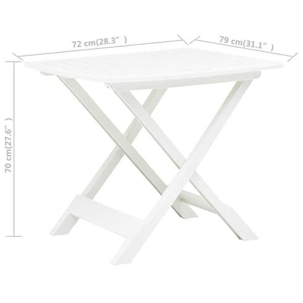 Maison Exclusive - Fällbord för trädgård Vit 79x72x70 cm Plast Vit