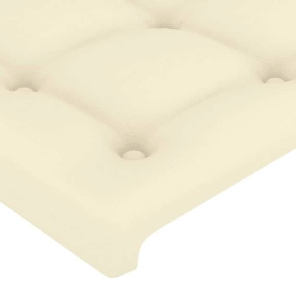 Maison Exclusive - LED Hovedgærde Creme 147x16x118/128 cm Simililæder