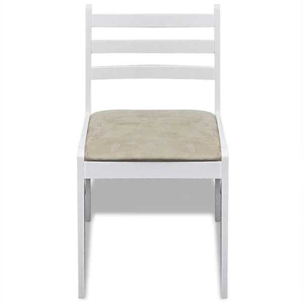 Maison Exclusive - Matstolar set om 6 vit solid trä och sammet Vit